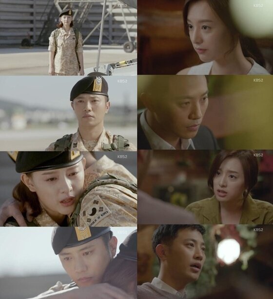 본문 이미지 - '태양의 후예' 김지원이 군복을 제대로 입었다. ⓒ News1star / KBS2 '태양의 후예' 캡처