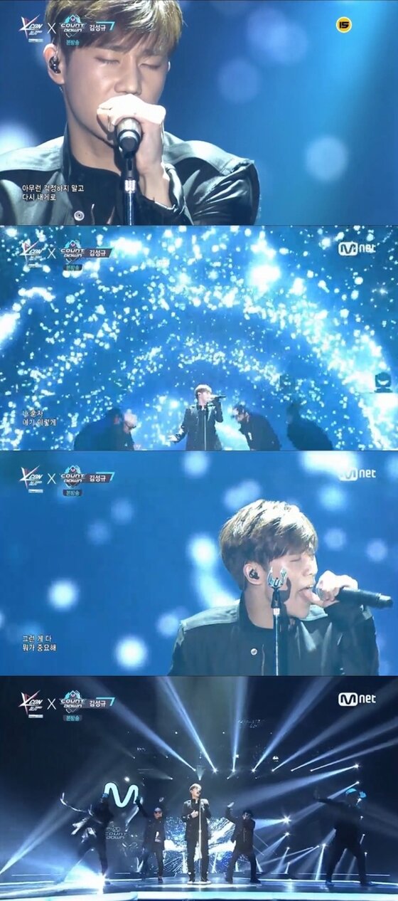 본문 이미지 - 김성규가 일본에서 열린 '엠카'에 출연했다. ⓒ News1star / Mnet '엠카운트다운' 캡처