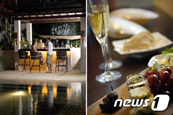 본문 이미지 - 아바카의 바는 바닷가 앞에 자리해 있어 바닷향기와 이국적 낭만을 느낄 수 있다. (허니문리조트 제공)ⓒNews1travel