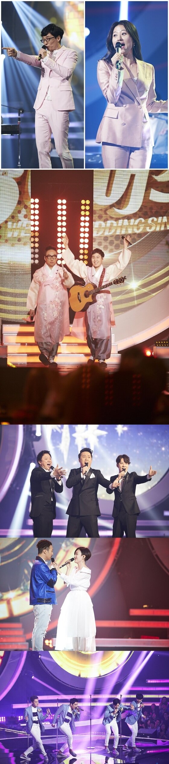 본문 이미지 - '무한도전'이 5월 가정의 달을 맞아 멤버들이 직접 시청자들의 결혼식에 찾아가 축가를 선물하는 '웨딩 싱어즈' 편 베일을 벗긴다.  ⓒ News1star / MBC