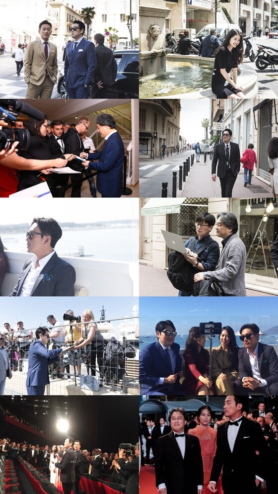 본문 이미지 - '아가씨'의 박찬욱 감독과 김민희, 김태리, 하정우, 조진웅의 다채로운 모습이 담긴 칸 국제영화제 비하인드 스틸이 공개됐다.  ⓒ News1star / CJ엔터테인먼트