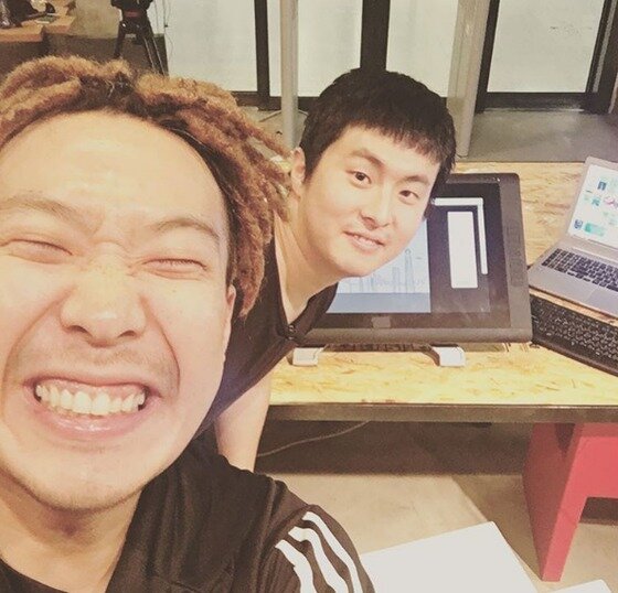 본문 이미지 - 하하가 기안84 웹툰 작가와 찍은 셀카를 공개했다. ⓒ News1star / 하하 인스타그램