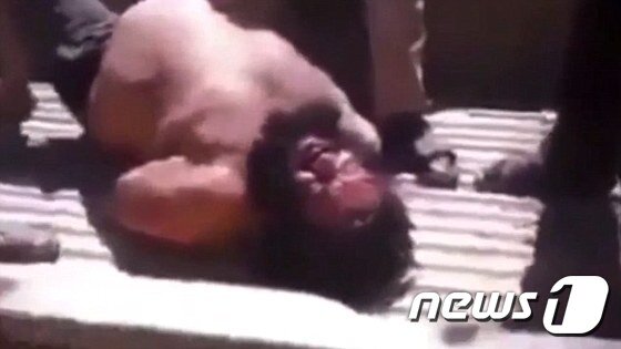 본문 이미지 - 시리아 정부군에 생포된 IS 사형집행인 '불도저'의 모습ⓒ News1