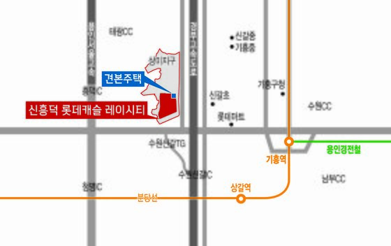 본문 이미지 - 신흥덕 롯데캐슬 레이시티 위치도. (롯데건설 제공) ⓒ News1