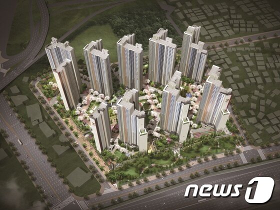 본문 이미지 - 신흥덕 롯데캐슬 레이시티 조감도. (롯데건설 제공) ⓒ News1