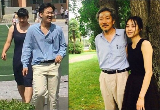 본문 이미지 - 연예인 김민희와 홍상수 감독을 따라한 의정부고 학생들(왼쪽) (SNS 캡처) ⓒ News1