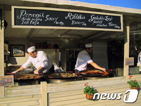 본문 이미지 - 각 부스에서 판매되는 헝가리 전통요리부터 소시지, 치즈, 샐러드 등을 쿠폰을 이용해  즐길 수 있다.(사진제공=flickr/Alex Barrow)ⓒ News1