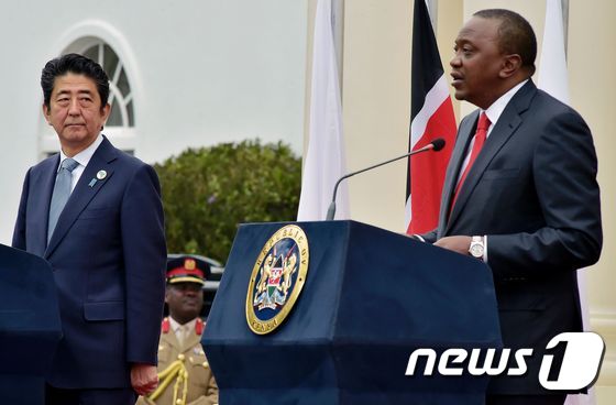 [사진] 일-케냐 정상, 회담 뒤 기자회견