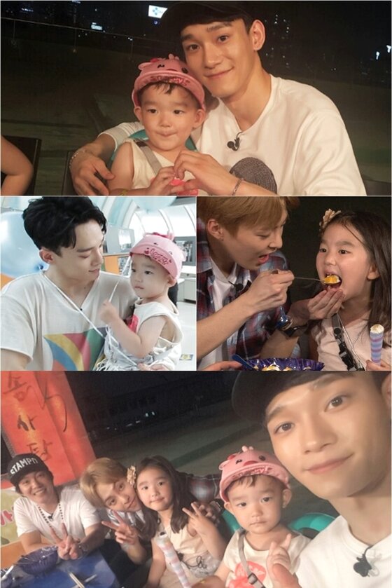 본문 이미지 - 시우민과 첸이 소다 남매와 만나는 모습이 포착됐다. ⓒ News1star / KBS2