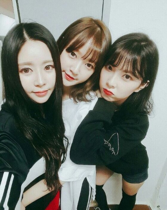 본문 이미지 - 뮤지컬 배우 이지유가 걸그룹 나인뮤지스 혜미, 금조와 절친 인증샷을 공개했다.ⓒ News1star / 이지유 인스타그램