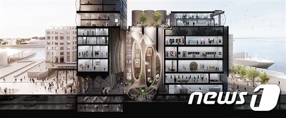 본문 이미지 - 자이츠 아프리카 현대미술관 조감도 ⓒ Heatherwick Studio