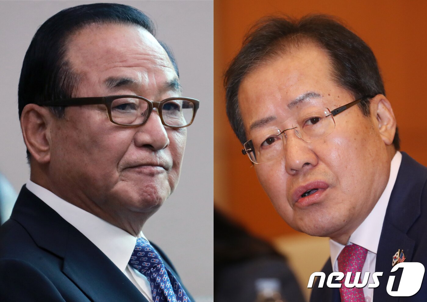 본문 이미지 - 친박계 핵심 서청원 자유한국당 의원(왼쪽)과 홍준표 대표. 뉴스1 ⓒ News1 이동원 기자,김명섭 기자