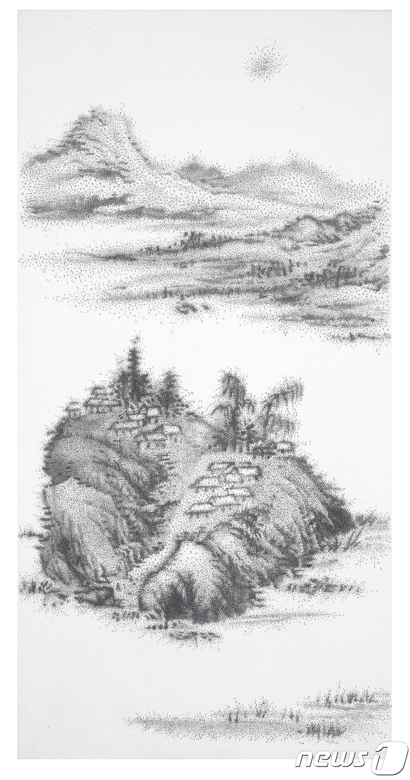 본문 이미지 - Yoo Seungho, Eoheung~Once Upon a Time, 2017, ink on paper, 110.1 x 54 (박여숙화랑 제공) ⓒ News1