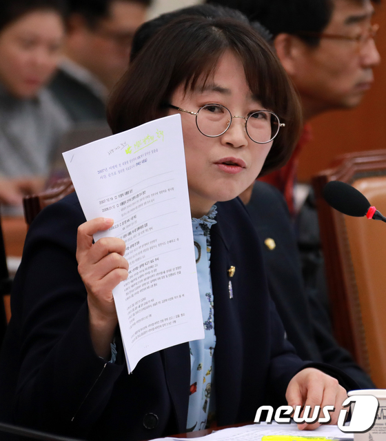 [국감]이명박 전 대통령 관련 질의하는  추혜선 의원
