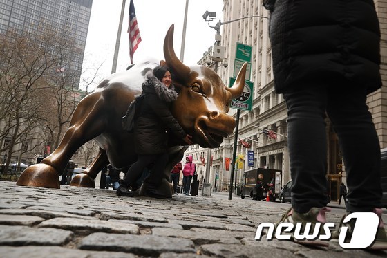 뉴욕증권거래소(NYSE)가 있는 월스트리트. © AFP=뉴스1.
