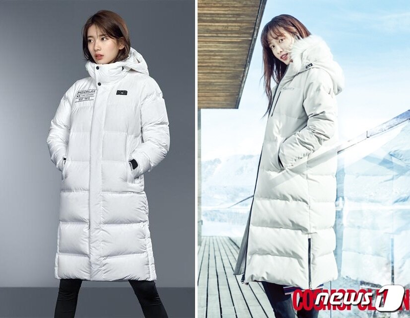 본문 이미지 - K2 '포디엄 롱패딩'(왼쪽) 디스커버리 '롱빅토리아 다운'ⓒ News1