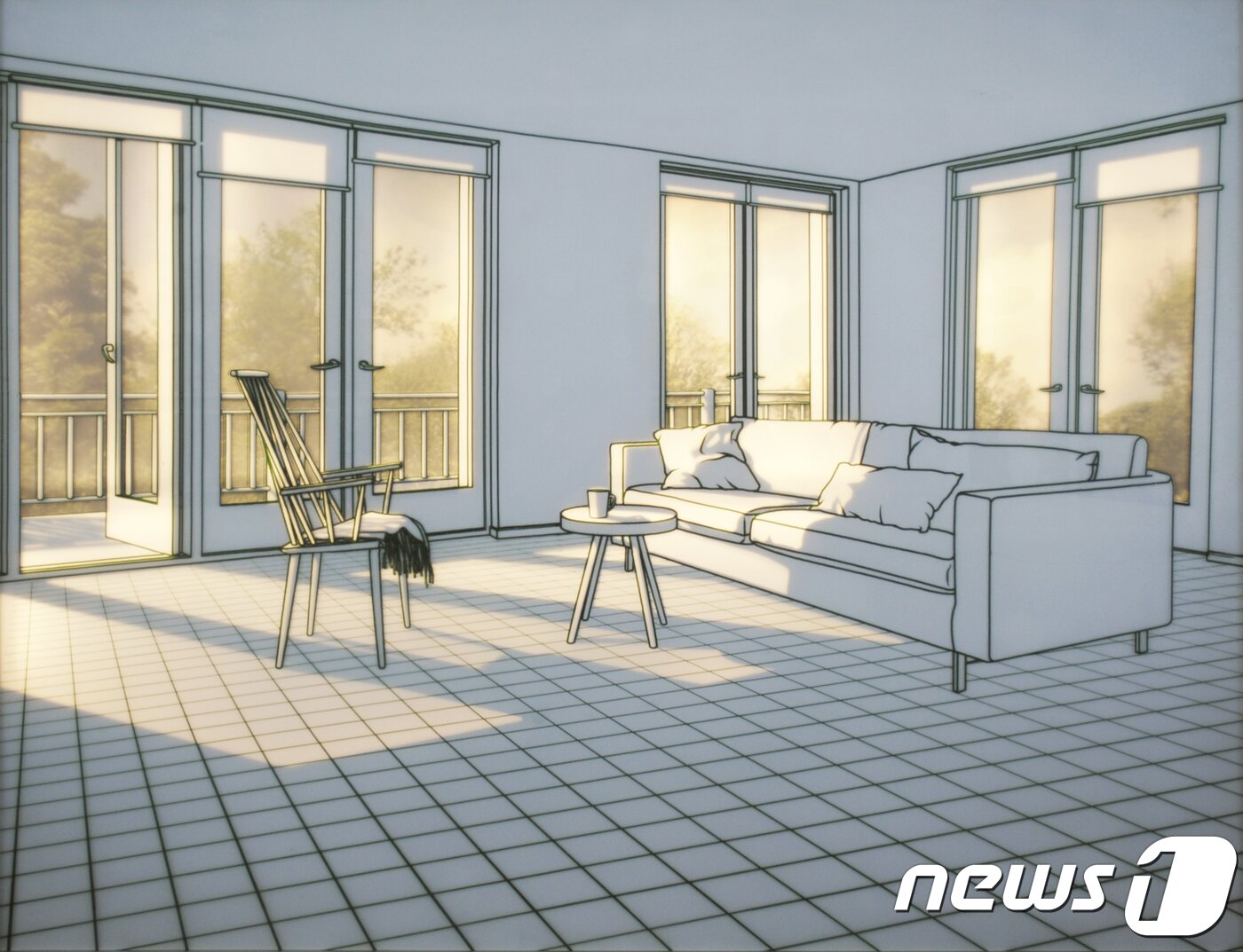 본문 이미지 - '빛이 드는 공간'은 일상의 풍경을 강화유리를 깎아서 덧댄 다층의 화면에 LED 빛을 투과해 실내에 들어온 햇살을 표현한 작품이다. 황선태 개인전 '빛·시간·공간'은 24일부터 12월27일까지 서울 종로구 통의동 아트사이드 갤러리에서 열린다. 2017.11.24/뉴스1 ⓒ News1 박정환 기자