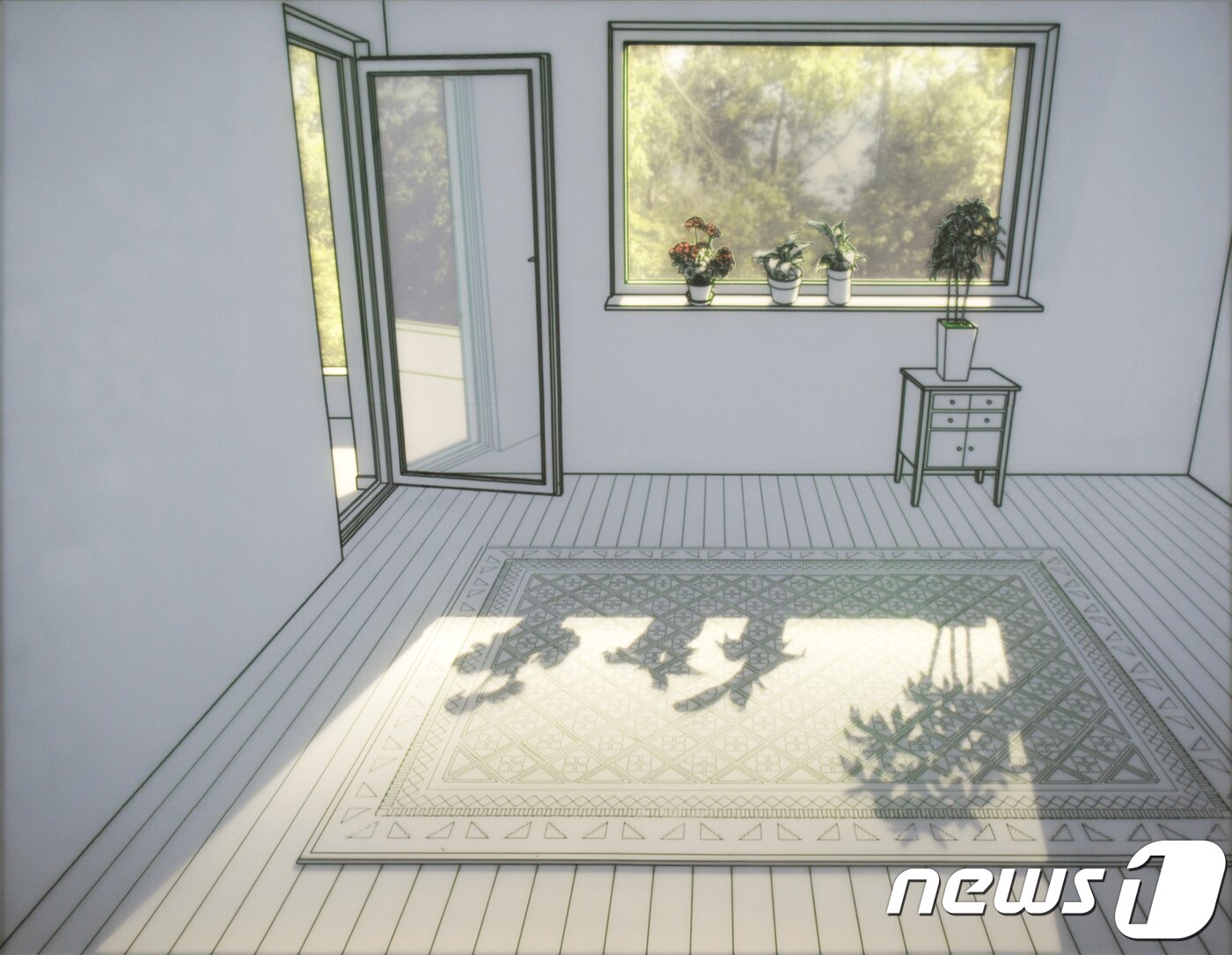 본문 이미지 - '빛이 드는 공간'은 일상의 풍경을 강화유리를 깎아서 덧댄 다층의 화면에 LED 빛을 투과해 실내에 들어온 햇살을 표현한 작품이다. 황선태 개인전 '빛·시간·공간'은 24일부터 12월27일까지 서울 종로구 통의동 아트사이드 갤러리에서 열린다. 2017.11.24/뉴스1 ⓒ News1 박정환 기자