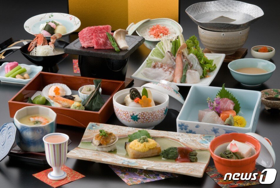 본문 이미지 - 야마기시 료칸에서 선보이는 가이세키. 씨트립코리아 제공.ⓒ News1