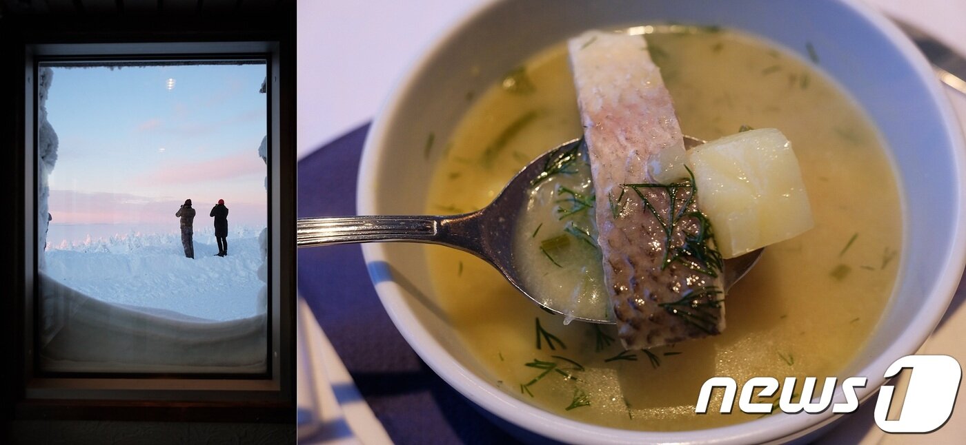 본문 이미지 - 이곳의 지하 레스토랑에선 하얀살 생선과 감자를 끓여 만든 스프를 판매하고 있다.ⓒ News1 윤슬빈 기자