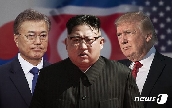 본문 이미지 - 문재인 대통령, 김정은 북한 국무위원장, 도널드 트럼프 미국 대통령. (왼쪽부터) 2018.09.11.ⓒ News1 이은주 디자이너