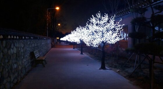 본문 이미지 - 전북 남원시 광한루원 뒷담길에 조성된 ‘남원예촌 빛길’.(남원시 제공)2017.12.06. ⓒ 뉴스1 박효익 기자