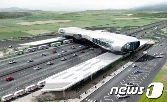 본문 이미지 - 도로위 환승센터 조감도/ 국토교통부 제공ⓒ News1