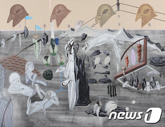 본문 이미지 - 박경률, 당신의 질량, 2014, 캔버스에 유채, 112x146cm &#40;경기도미술관 제공&#41; ⓒ News1