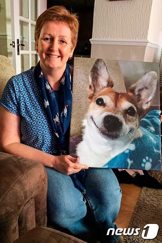 본문 이미지 - 버피의 사진을 보여주고 있는 질 콕스 . (사진 Mercury Press and Media Ltd 캡처) ⓒ News1