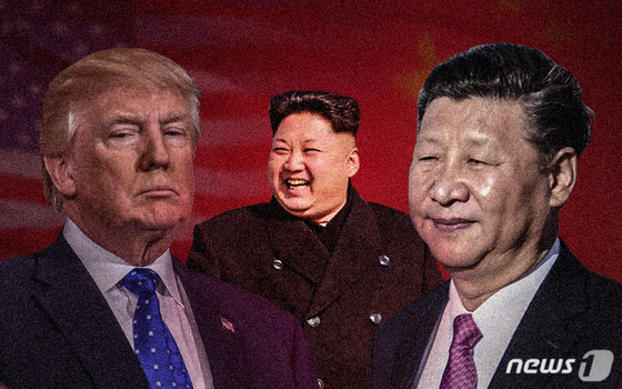 도널드 트럼프 미국 대통령(왼쪽)과 김정은 북한 노동당 위원장(가운데), 그리고 시진핑 중국 국가 주석 © News1 최진모 디자이너