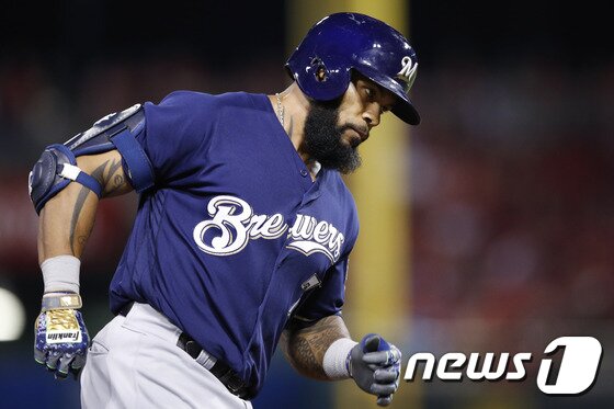 본문 이미지 - 밀워키 브루어스 에릭 테임즈.ⓒ AFP=News1