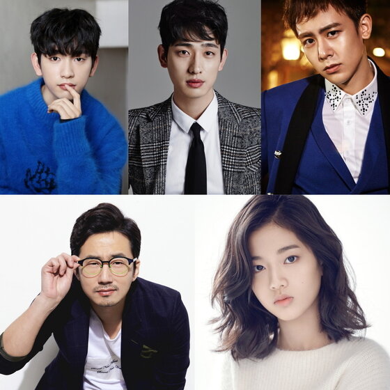 본문 이미지 - 갓세븐 박진영, 윤박, 닉쿤, 신은수, 류승수&#40;왼쪽 위부터 시계방향&#41;가 웹드라마 &#39;마술학교&#39;에 출연한다. ⓒ News1star / JYP픽쳐스