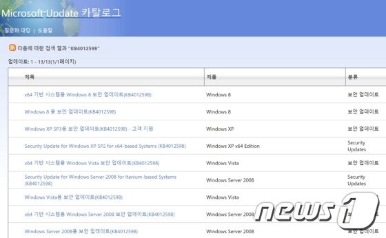 본문 이미지 - 마이크로소프트 업데이트 웹사이트를 통해 자신에게 맞는 OS 업데이트를 진행하면 된다. ⓒ News1