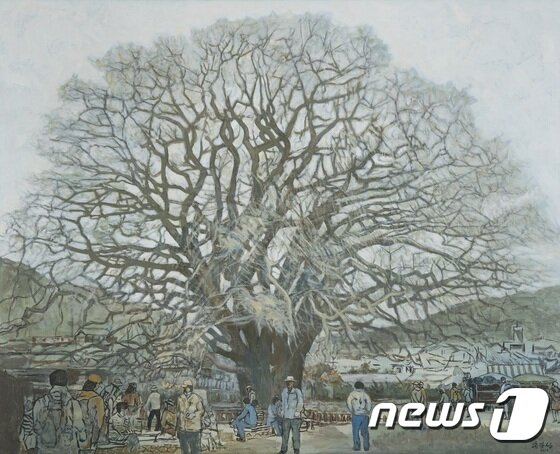 본문 이미지 - 인천 남동구 은행나무 Maidenhair Tree in Namdong-gu, Incheon, 2016, 캔버스에 아크릴릭 Acrylic on canvas, 130x162cm &#40;학고재갤러리 제공&#41; ⓒ News1