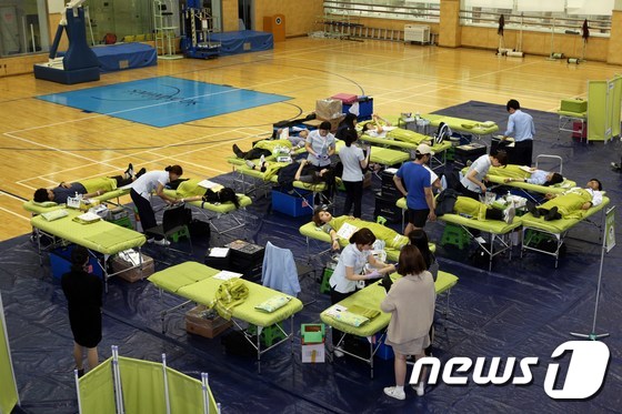 삼육대학교의 천사(1004) 헌혈 프로젝트 행사 모습. (삼육대 제공) © News1