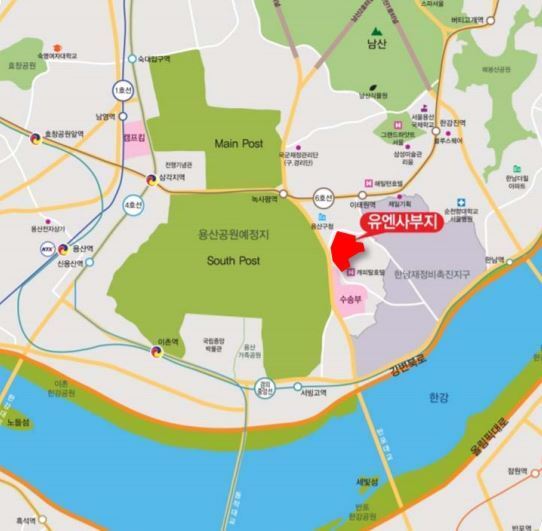 본문 이미지 - 유엔사 부지 위치도.ⓒ News1