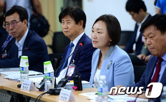 본문 이미지 - 한무경 여성경제인협회 회장이 서울 종로구 창성동 정부서울청사 별관에서 열린 중소기업 정책간담회에서 모두발언을 하고 있다. 2017.6.8/뉴스1 ⓒ News1 박정호 기자