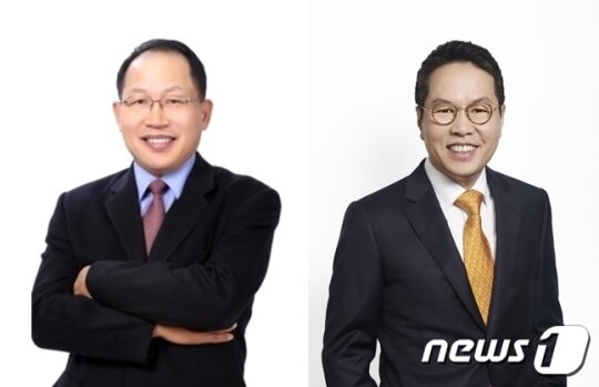 본문 이미지 - 김홍창 잇츠한불 신임대표(왼쪽) 유근직 잇츠스킨 전 대표 ⓒ News1