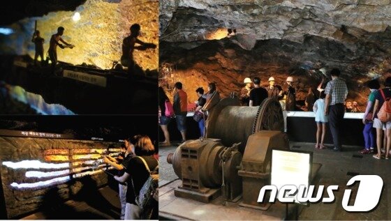본문 이미지 - 광명동굴 근대역사관. 일제강점기 징용과 수탈의 현장이자 광복 이후 근대 산업화 흔적을 고스란히 간직한 곳으로 동굴의 105년 역사와 미래를 한눈에 볼 수 있다. ⓒ News1 조정훈 기자