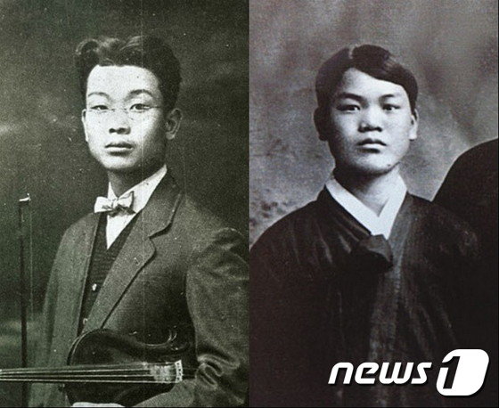 본문 이미지 - 홍난파(왼쪽) 현제명 ⓒ News1