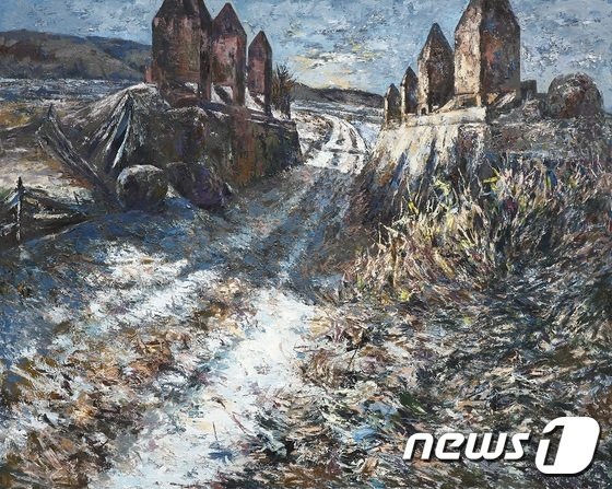 본문 이미지 - 옛길 An Old Path, 2012, 캔버스에 유채 Oil on canvas, 181.8x227.3cm (학고재갤러리 제공) ⓒ News1