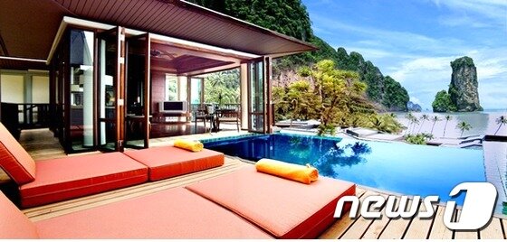 본문 이미지 - 원 베드 룸 오션페이싱 풀빌라 객실. 센타라 호텔 앤 리조트 한국사무소 제공.ⓒ News1