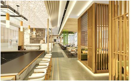 본문 이미지 - 아워홈이 인천국제공항 제2여객터미널에 선보일 외식 브랜드 매장 '푸디움' 조감도 ⓒ News1