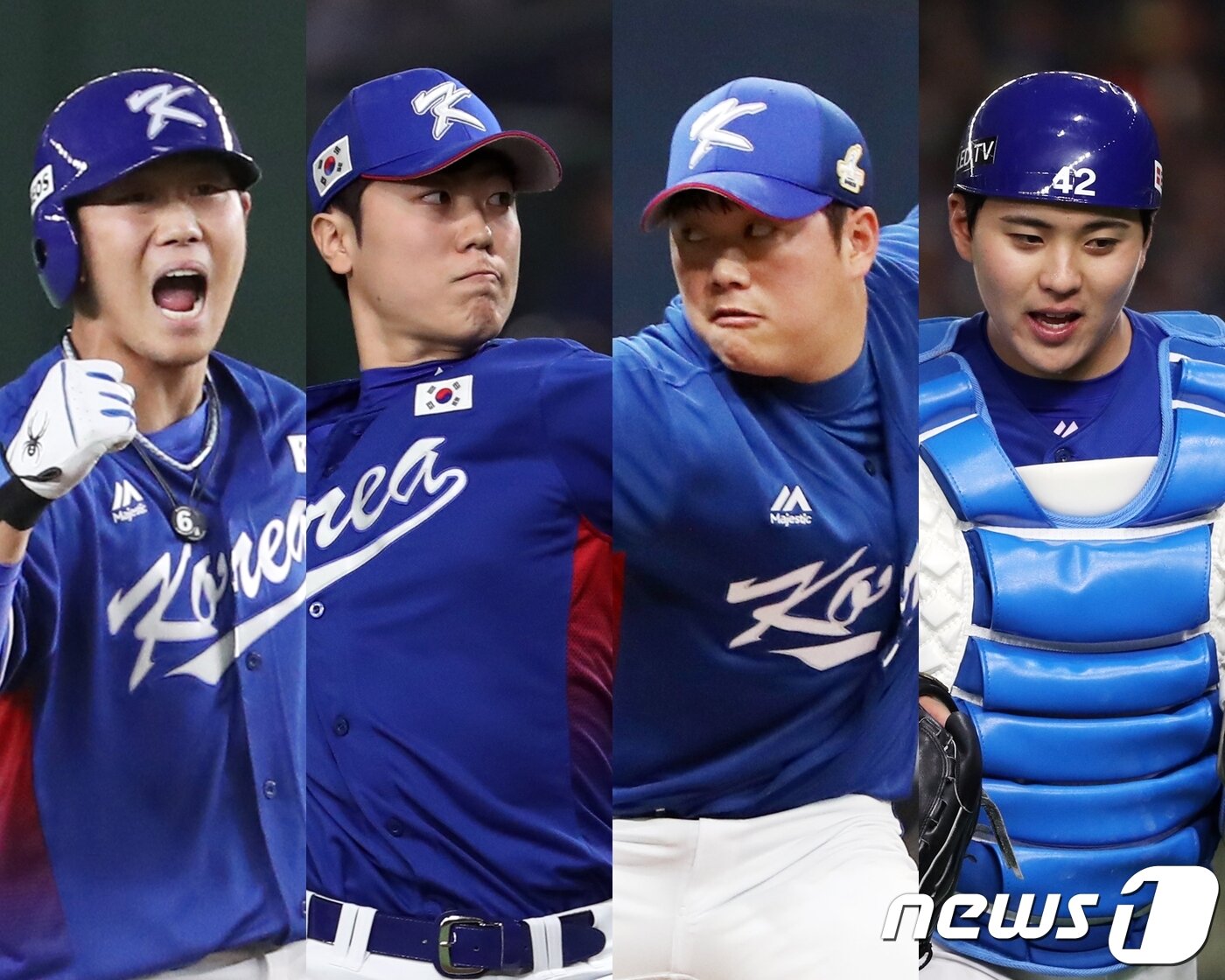 본문 이미지 - 1994년생 개띠 스타들. 왼쪽부터 하주석 박진형 구창모 한승택.ⓒ News1