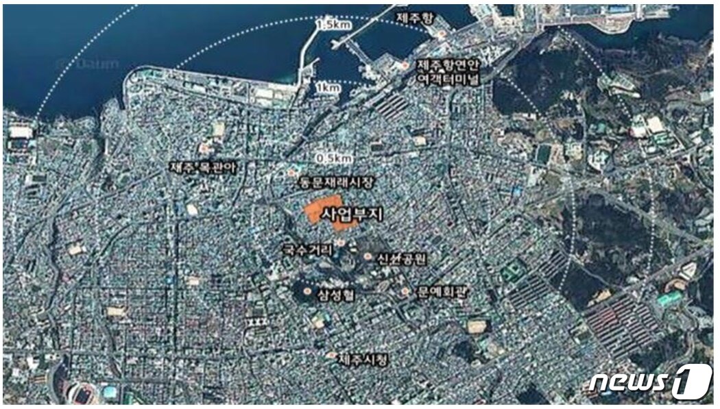 본문 이미지 - 하늘에서 본 신산머루 지구ⓒ News1