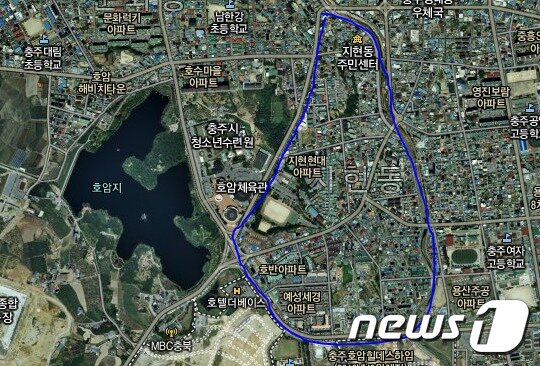 본문 이미지 - 충북 충주시 지현동 위치도(다음지도 캡처).ⓒ News1