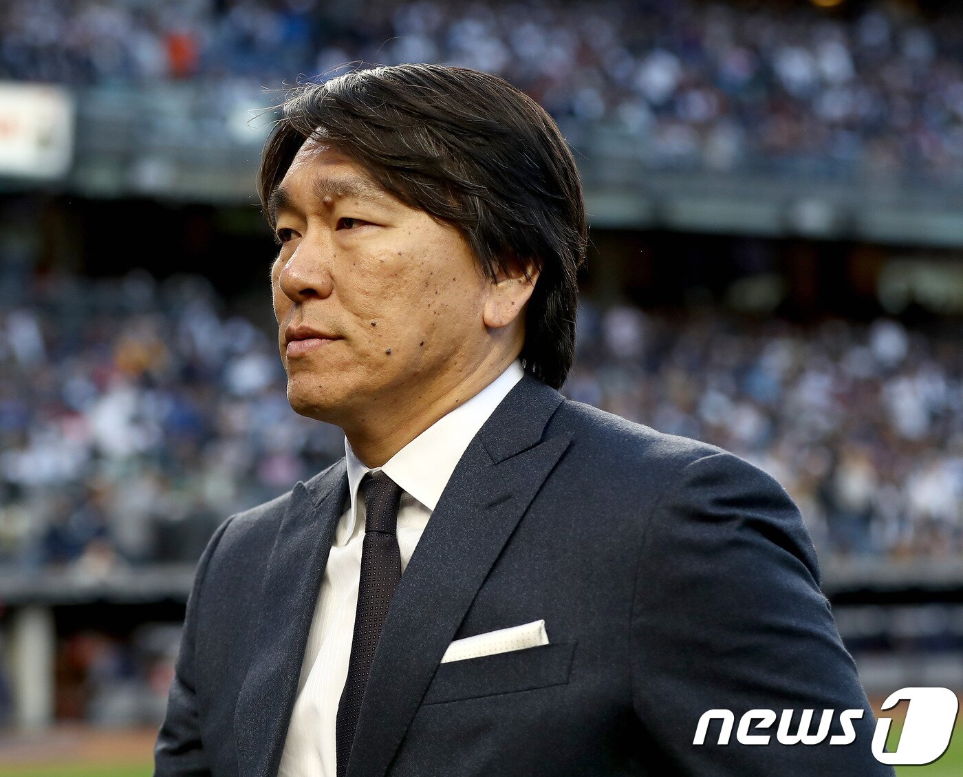 본문 이미지 - 일본 야구 명예의 전당에 최연소로 헌액된 마쓰이 히데키. ⓒ AFP=News1