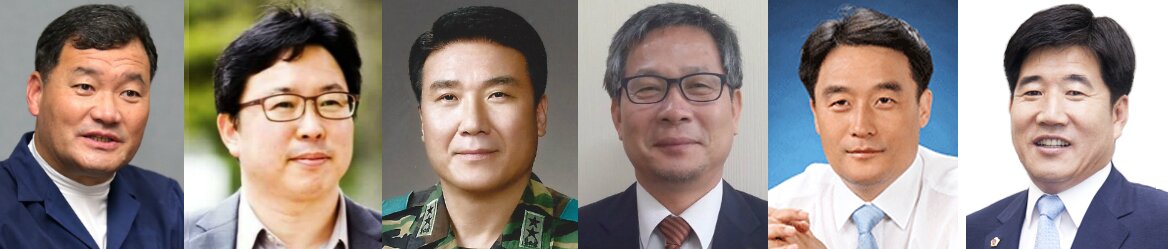 본문 이미지 - 부산 기장군수 후보군. 왼쪽부터 오규석 기장군수(무소속). 조용우 위원장, 김한선 전 53사단장, 이현만 군의원(이상 민주당). 정동만 시의원(한국당). 김쌍우 시의원(국민의당). ⓒ News1
