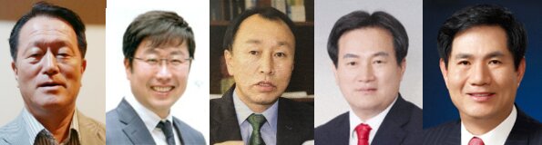 본문 이미지 - 부산 남구청장 후보군. 왼쪽부터 이갑형 위원장, 박재범 구의원, 이산하 전 시의원(이상 민주당). 이희철 시의원, 박재본 시의원(이상 한국당). ⓒ News1