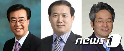 본문 이미지 - 자유한국당 고양시장 후보. 좌측부터 김태원 전 국회의원, 박보환 전 국회의원, 이동환 경기도당 부위원장. ⓒ News1